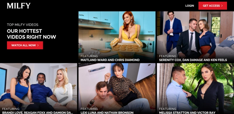 Screenshot Homepage Milfy