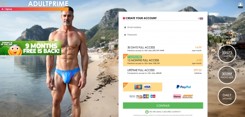Screenshot Signup AdultPrimeGay