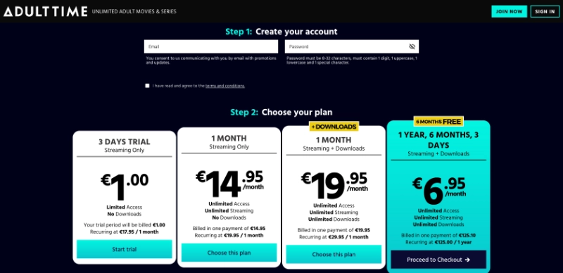 Screenshot Signup AdultTime