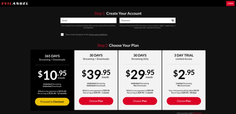 Screenshot Signup EvilAngel