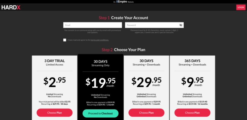 Screenshot Signup HardX