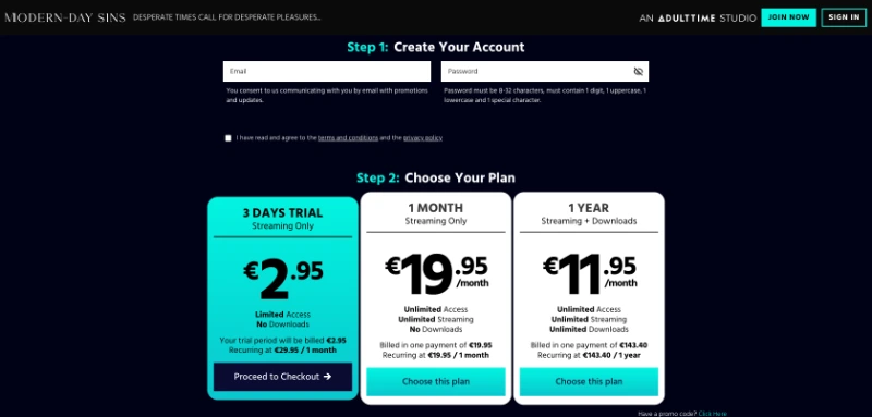 Screenshot Signup ModernDaySinsGay