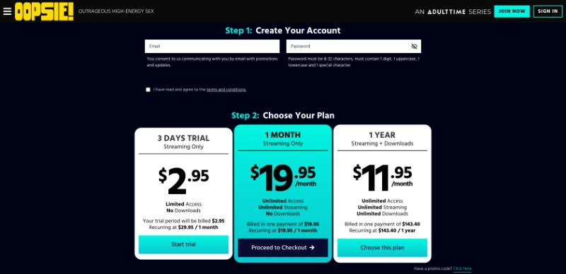 Screenshot Signup Oopsie