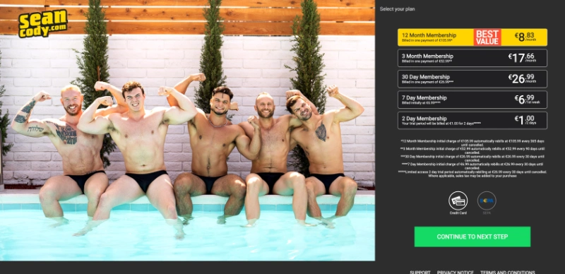 Screenshot Signup SeanCody