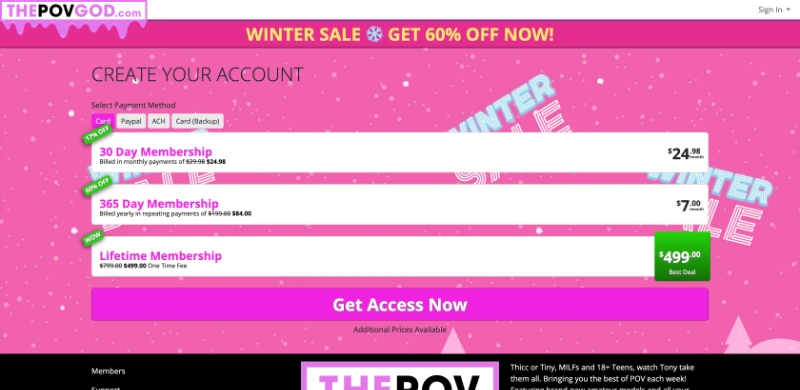 Screenshot Signup ThePovGod