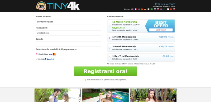 Screenshot Signup Tiny4K