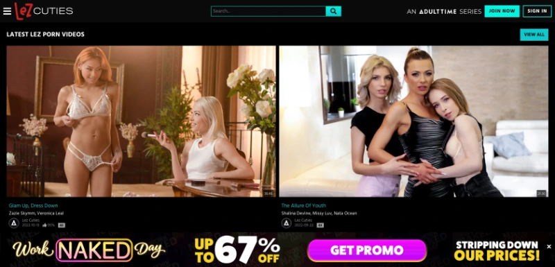 Screenshot Homepage LezCuties