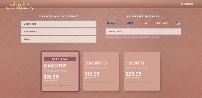 Screenshot Signup GoGoPornWorld