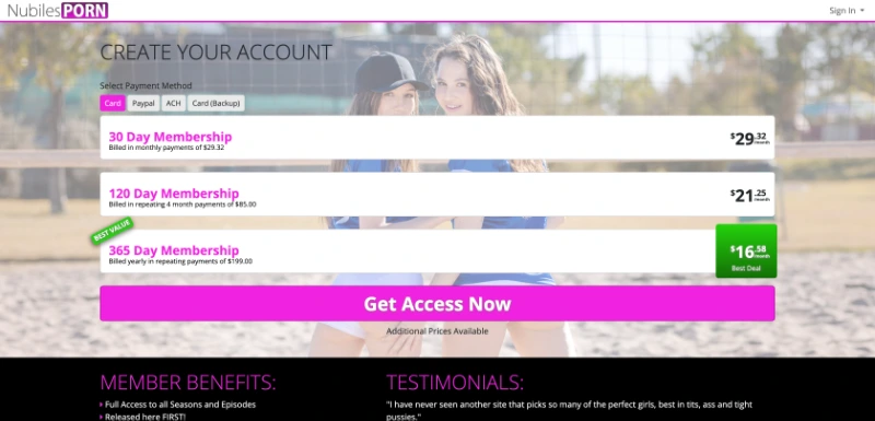 Screenshot Signup Nubiles