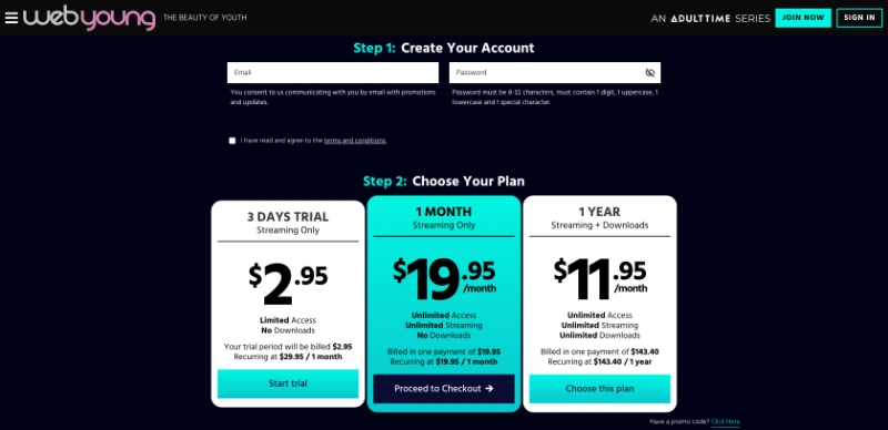 Screenshot Signup WebYoung