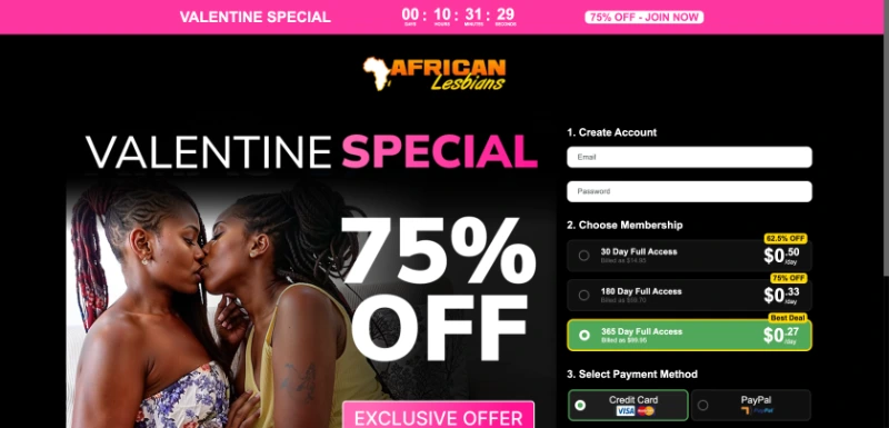 Screenshot Signup AfricanLesbians