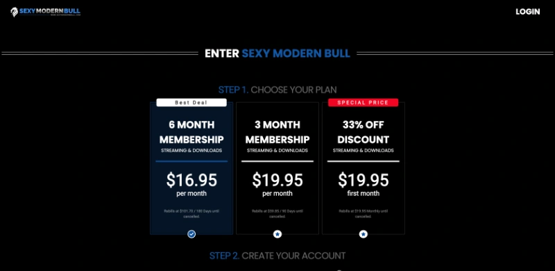 Screenshot Signup SexyModernBull
