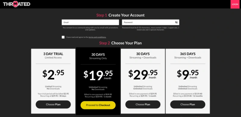 Screenshot Signup Throated