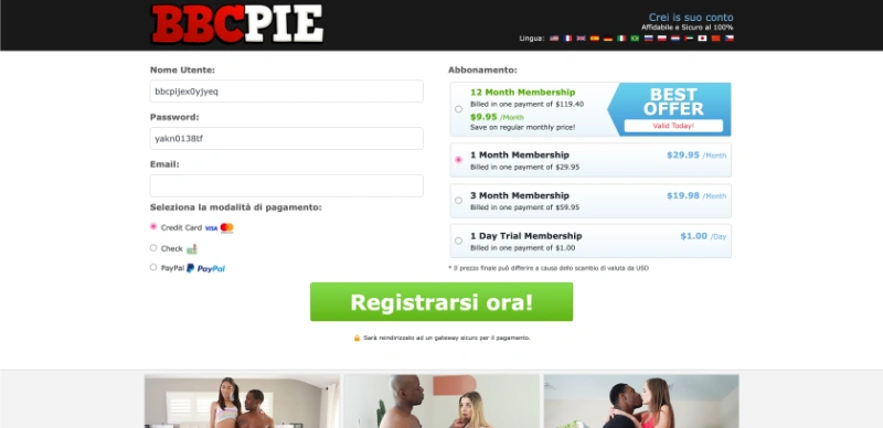 Screenshot Signup BbcPie