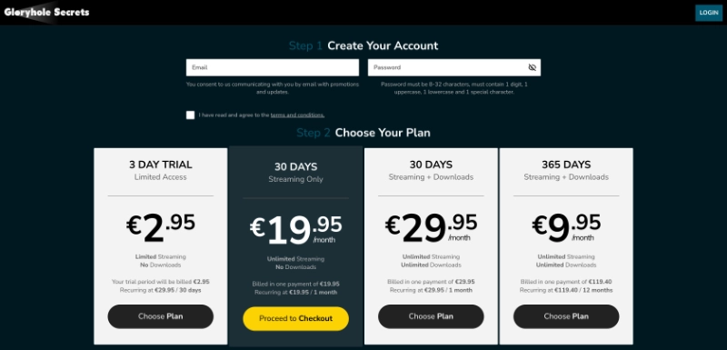 Screenshot Signup GloryholeSecrets