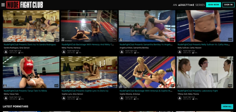 Screenshot Homepage NudeFightClub